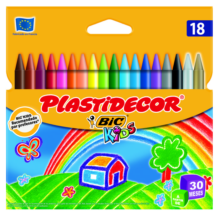 CERA PLASTIDECOR C/18 COLORES SURTIDOS NUEVO