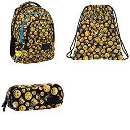[5901130092055] SET DISEÑO ESCOLAR EMOJI MOCHILA  SACO  PORTATODO